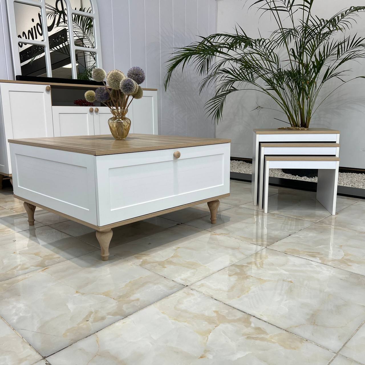 ست میز جلومبلی و عسلی نئوکلاسیک لئو